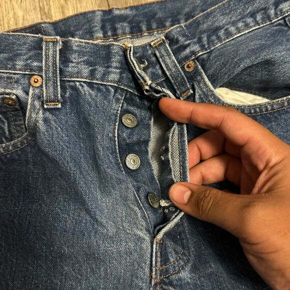 Vintage 80s Levi's Selvedge 501 Redline Red Tab Denim Jeans Size 28x33 - Picture 4 of 8